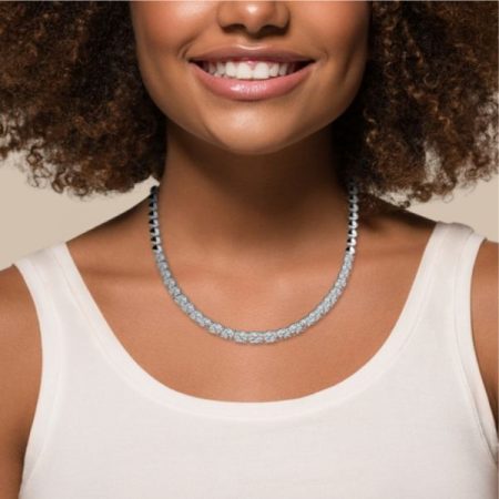 Lab Grown Round Diamond Tennis Necklace