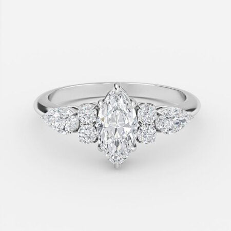 Avery Marquise Three Stone Lab Grown Diamond Engagement Ring