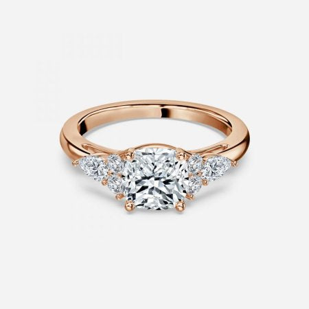 Avery Cushion Three Stone Engagement Ring