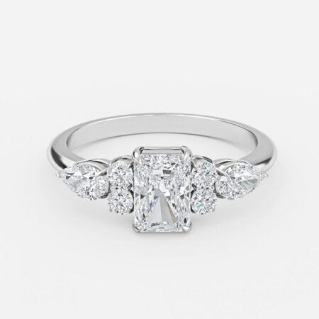 Avery Radiant Three Stone Lab Grown Diamond Engagement Ring