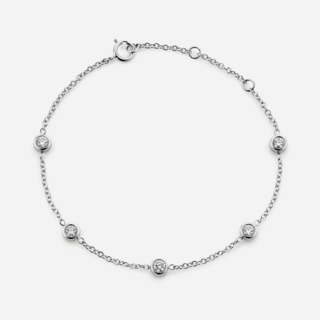 Five Round Lab Diamonds Bezel Bracelet