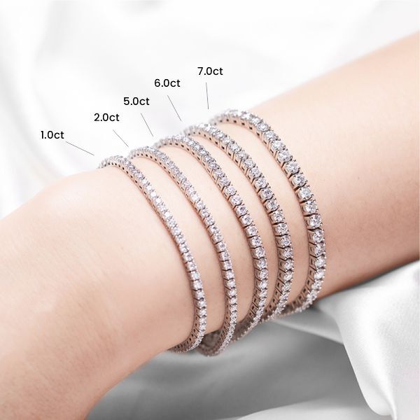 3 Prong Round Lab Diamond Tennis Bracelet