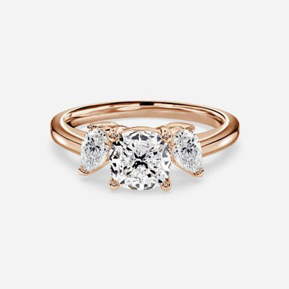 Freya Cushion Three Stone Lab Grown Diamond Engagement Ring