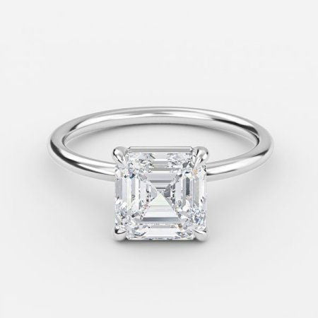 Adriana Asscher Solitaire Lab Grown Diamond Engagement Ring