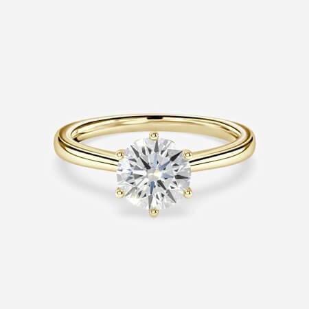 Petal Round Lab Grown Diamond Solitaire Engagement Ring