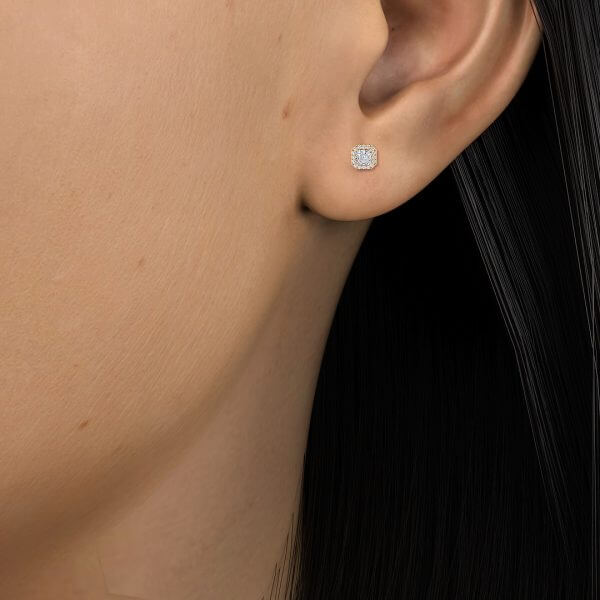 Asscher-Lab-Grown-Diamond-Halo-Earring