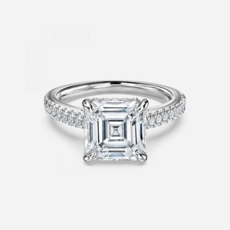 Veronica Asscher Hidden Halo Lab Grown Diamond Engagement Ring