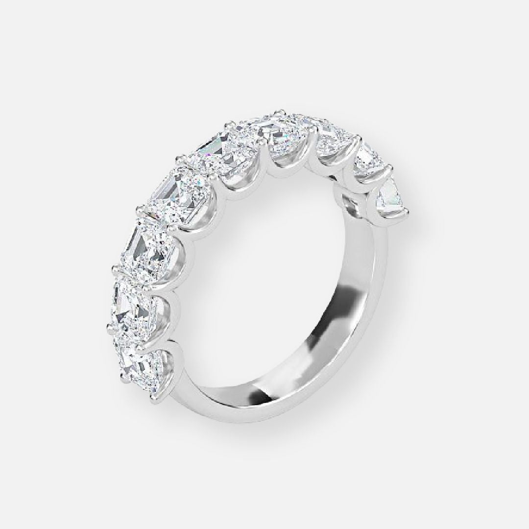9 Stone Asscher Anniversary Band