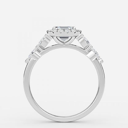 Nhẫn đính hôn kim cương nhân tạo Francis Asscher Halo