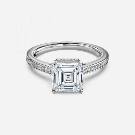 Evelyn Asscher Hidden Halo Lab Grown Diamond Engagement Ring