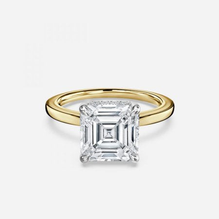 Vina Asscher Hidden Halo Lab Created Diamond Engagement Ring