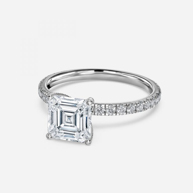 Josephine Asscher Lab Diamond Band Engagement Ring