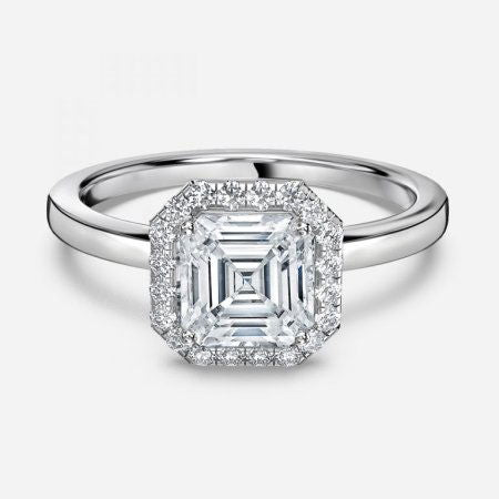 Jodha Asscher Halo Lab Grown Diamond Engagement Ring