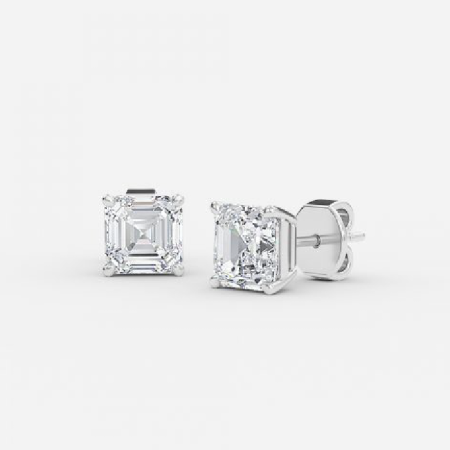 Asscher Lab Diamond Stud Earring