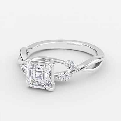 Aurora Asscher Unique Lab Grown Diamond Engagement Ring