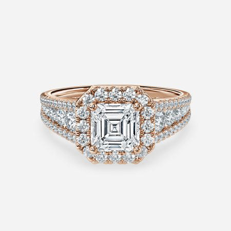 Dalia Asscher Halo Lab Grown Diamond Engagement Ring