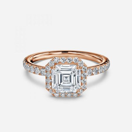 Lillian Asscher Lab Created Diamond Halo Engagement Ring