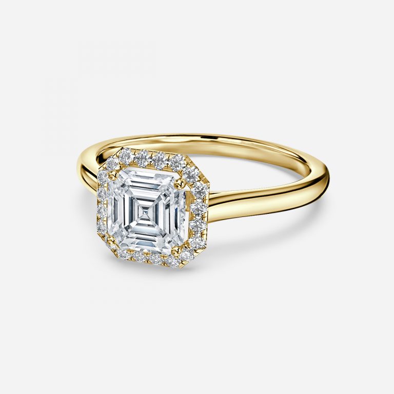 Levi Asscher Lab Grown Diamond Halo Engagement Ring
