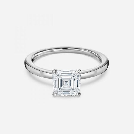 Jiani Asscher Lab Created Diamond Solitaire Engagement Ring