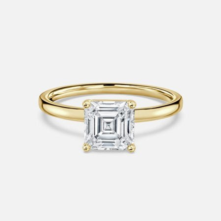 Celtic Asscher Solitaire Lab Created Diamond Engagement Ring