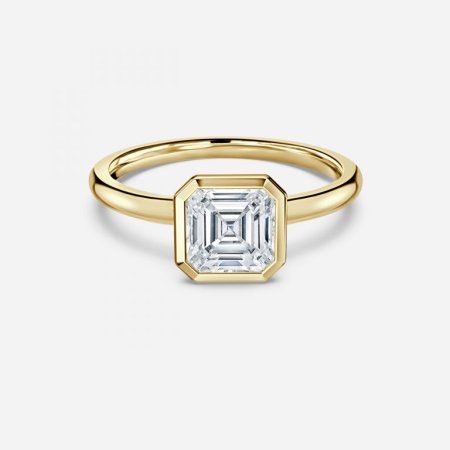 Aerin Asscher Lab Created Diamond Bezel Engagement Ring