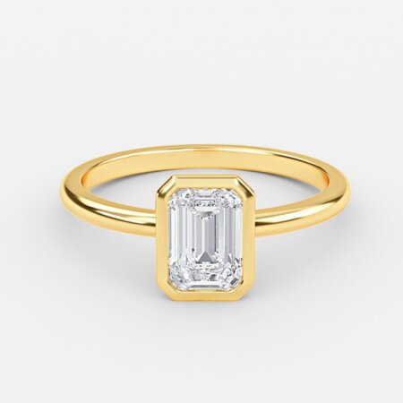 Aerin Emerald Bezel Lab Created Diamond Engagement Ring