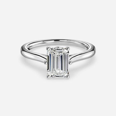 Nimi Emerald Solitaire Lab Grown Diamond Engagement Ring