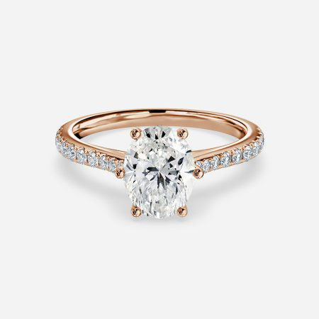 Shyam Oval Diamond Band Lab Grown Diamond Engagement Ring