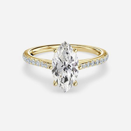 Shyam Marquise Diamond Band Lab Grown Diamond Engagement Ring