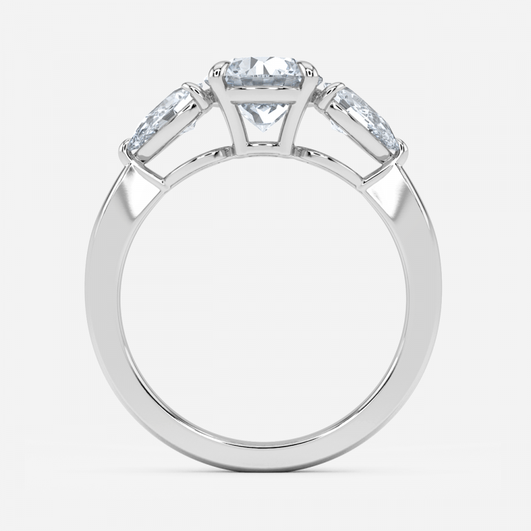 Olina Round Lab Grown Diamond Three Stone Engagement Ring