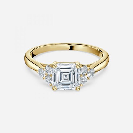 Anika Asscher Lab Created Diamond Cluster Engagement Ring