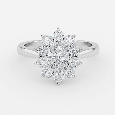 Rohini Oval Cluster Lab Grown Diamond Engagement Ring