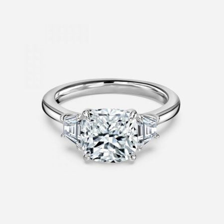 Ilene Cushion Three Stone Lab Created Diamond Engagement Ring