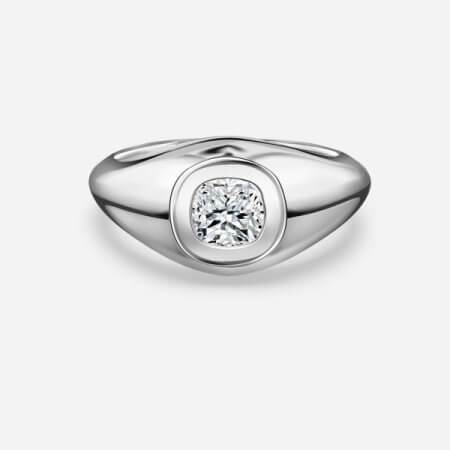 Rosy Cushion Bezel Lab Grown Diamond Engagement Ring