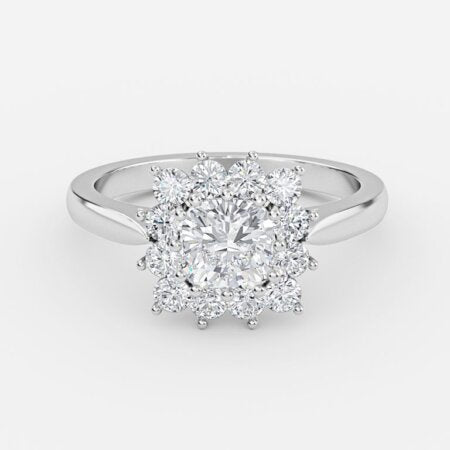 Rohini Cushion Cluster Lab Grown Diamond Engagement Ring