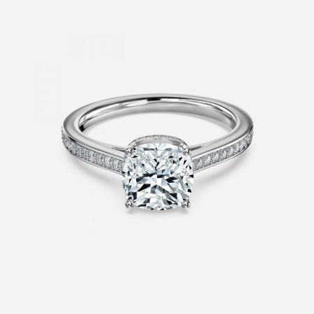 Evelyn Cushion Hidden Halo Lab Grown Diamond Engagement Ring