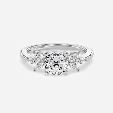 Alexandra Cushion Three Stone Lab Grown Diamond Engagement Ring