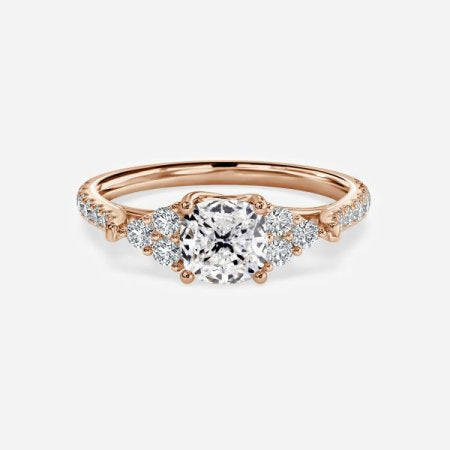 Elizabeth Cushion Three Stone Lab Grown Diamond Engagement Ring