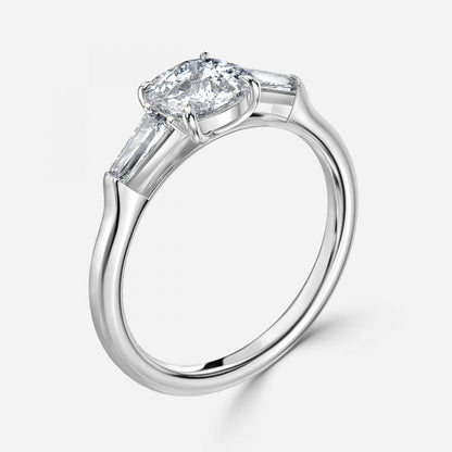 Miriam Cushion Three Stone Lab Grown Diamond Engagement Ring