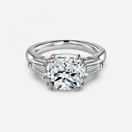 Ava Cushion Three Stone Engagement Ring