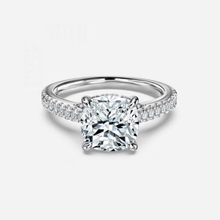 Veronica Cushion Hidden Halo Lab Grown Diamond Engagement Ring