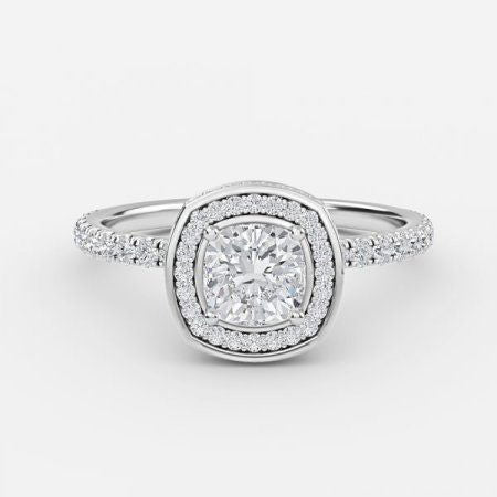 Jennifer Cushion Halo Lab Created Diamond Engagement Ring