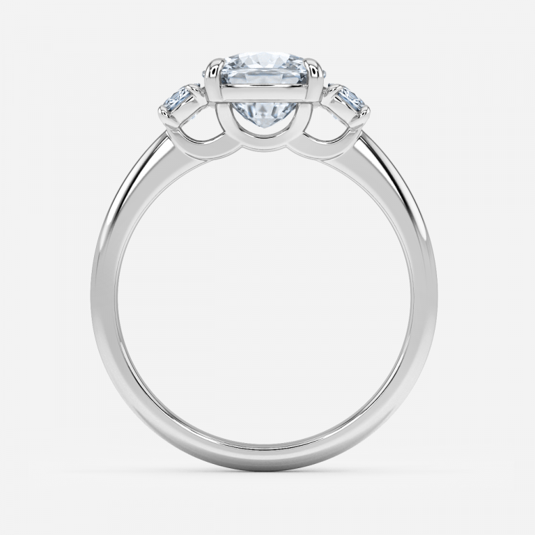 Kylie Cushion Three Stone Engagement Ring