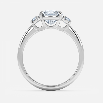 Kylie Cushion Three Stone Engagement Ring