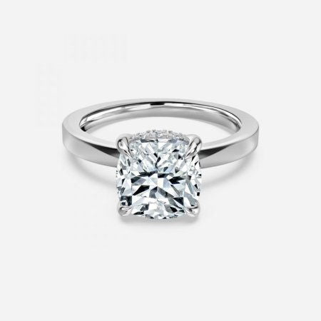 Chloe Cushion Hidden Halo Lab Grown Diamond Engagement Ring