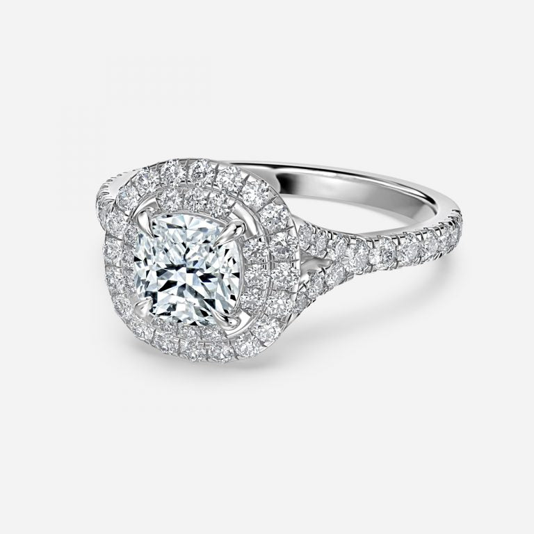 Aalia Cushion Halo Lab Grown Diamond Engagement Ring