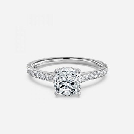 Nanami Cushion Hidden Halo Lab Grown Diamond Engagement Ring