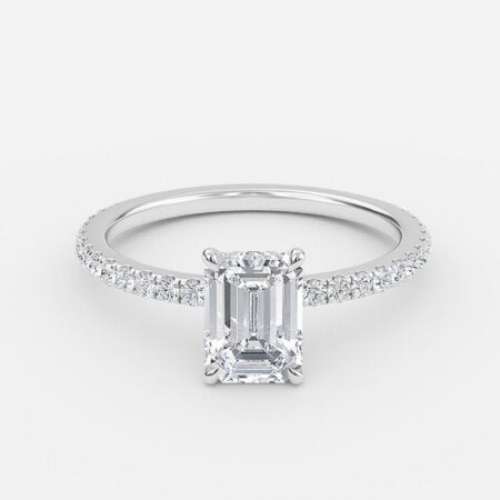 Winston Emerald Dainty Lab Created Diamond Engagement Ring