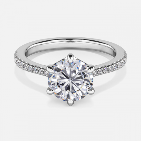 Edward Round Lab Grown Diamond Dainty Engagement Ring