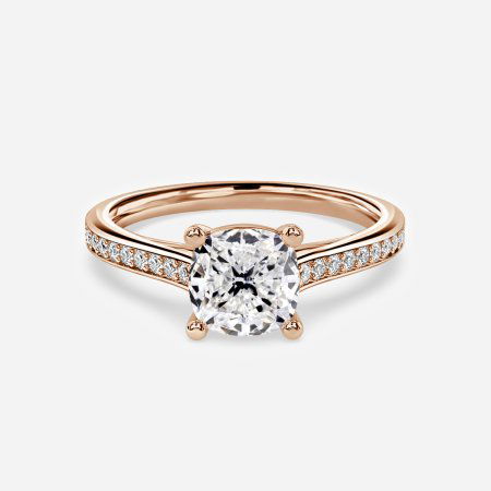 West Cushion Diamond Band Engagement Ring